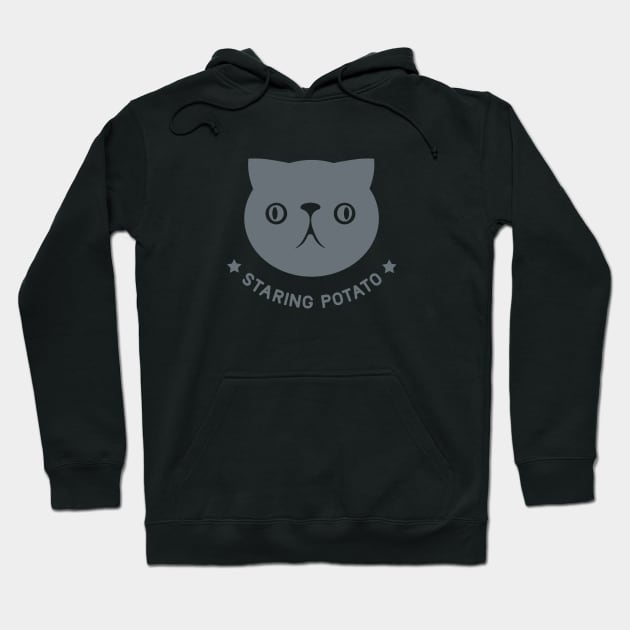 Cute, face of a Persian cat. funny design for meme fans in dark ink Hoodie by croquis design